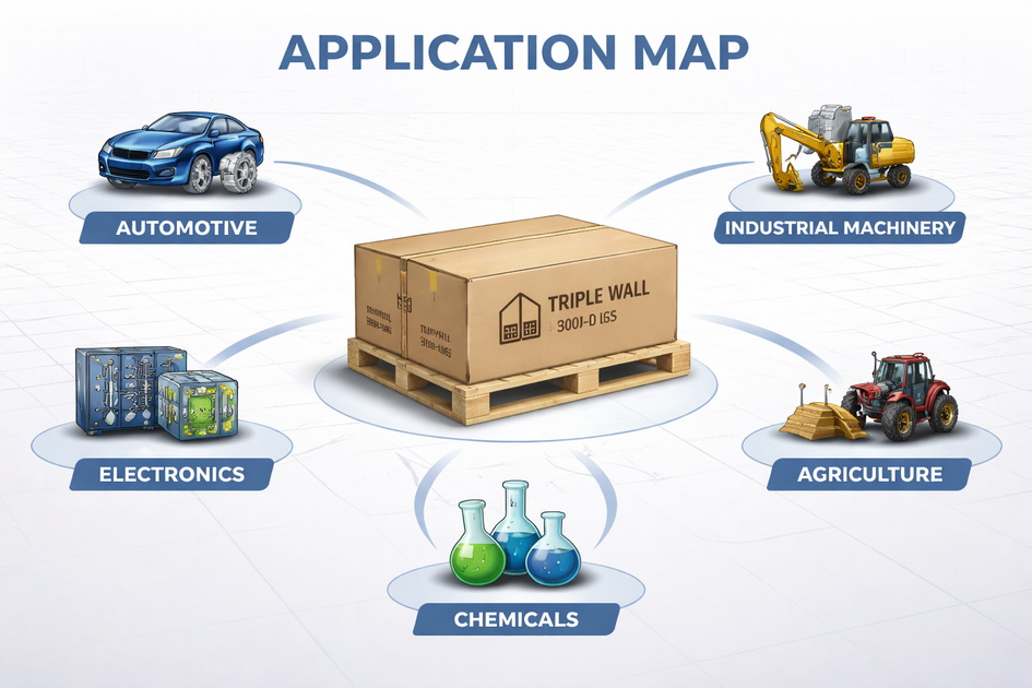 Triple Wall Corrugated Industrial Applications Map Triple Wall Corrugated Industrial Applications Map