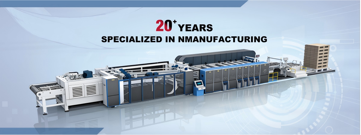 4-Color Carton Printing Slotting Gluing Strapping Intelligent Line