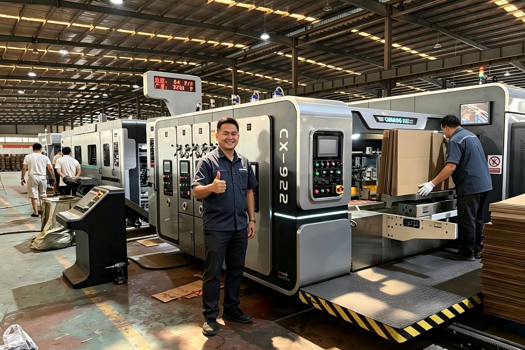 Malaysia Courier Company Upgraded Production with Ouye FFG(Flexo Folder Gluer) Carton Box Production Line